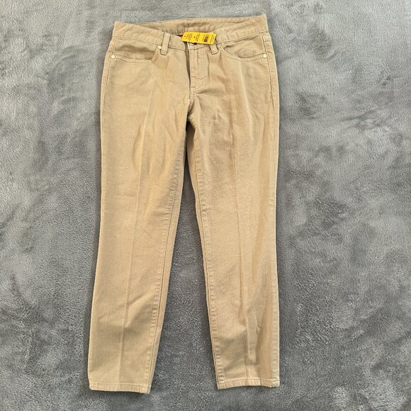 NWT Tory Burch Khaki Pants Cropped Skinny Women's size 27 4 - Picture 1 of 10